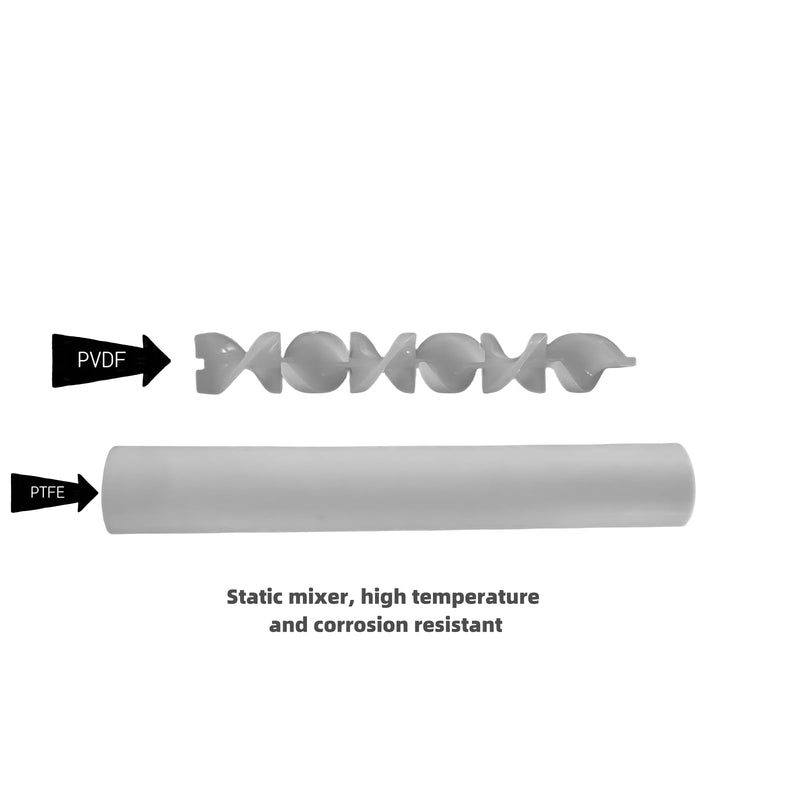 PTFE Static Mixer, NPT Threaded Inlet, Static Mixer Gas Liquid Agitator (1/2inch - L :6.8in) 1/2inch - L :6.8in