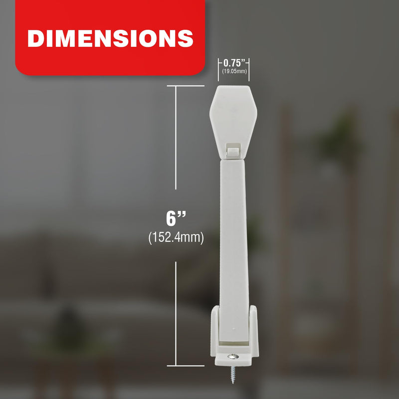 Amazing Drapery Hardware Spring Loaded Cord Tensioner for Cord Loops - Off White, Wall or Floor Mount - 2 Pack with Screws