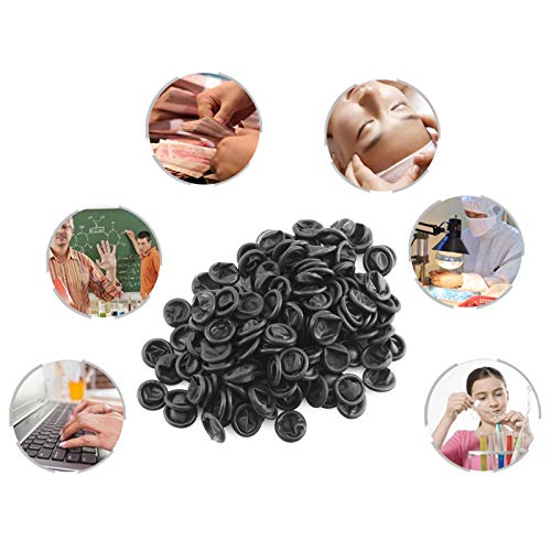 150pcs Disposable Latex Finger Cots Protective Fingertips Gloves Rubber Industrial Fingerstall Sleeves 65mmx25mm (Black) Black 65x25mm
