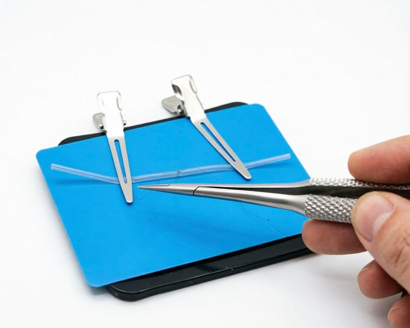 Vascular Anastomosis Suture Practice Kit, Microsurgery Training Model with Transparent Vessels & Blue Base, Support End-to-End/Side-to-Side Suture Training (No Tweezers)