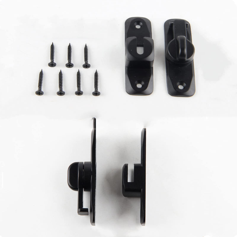 Flip Door Latch Black 180 Degree Heavy Duty Bar Gate Latches Safety Door Lock, Bold Thickened Anti-Rust Update Design (90-180Filp Door Latch)