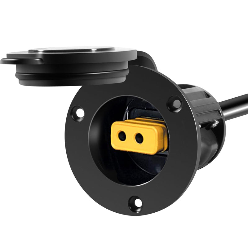1903012 Flush Mount Power Port Hide Exposed Wires from Boat Deck, Replacement for Cannon Flush Mount Power Port, Black