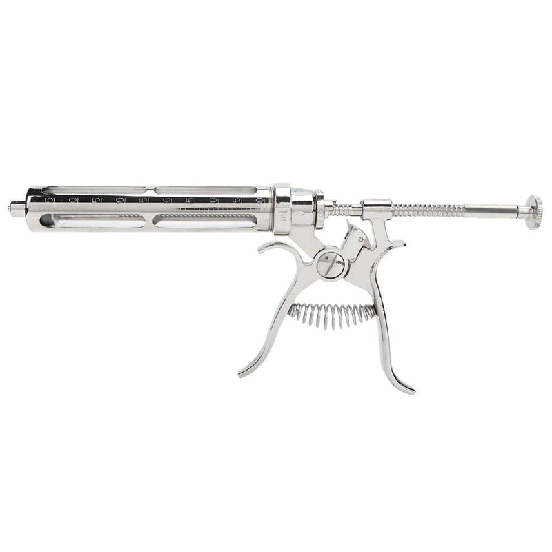 Stainless Steel Veterinary Injection Injector Syringe with Adjusteable Five Gears Measuring Clip Device Veterinary Vaccine Syringe for Livestock Horse Cow Pig Sheep Pet - PawsPlanet Australia