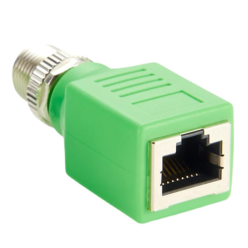 M12 X-Coded 8 Pin to RJ45 Adapter Cat6 Industrial Ethernet Shielded Connector IP67 Waterproof RJ45 to M12 Bulkhead Jack for Industrial Camera GigE Vision PoE Sensor