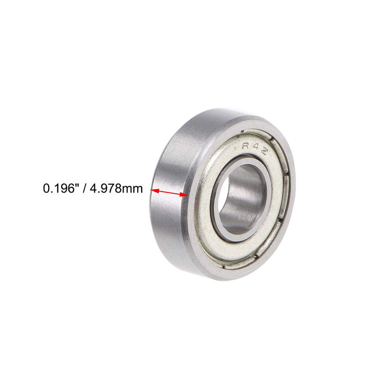 uxcell R4ZZ Ball Bearing 1/4-inchx5/8-inchx0.196-inch Double Shielded ABEC-1 Bearings 10pcs 1/4"x5/8"x0.196"