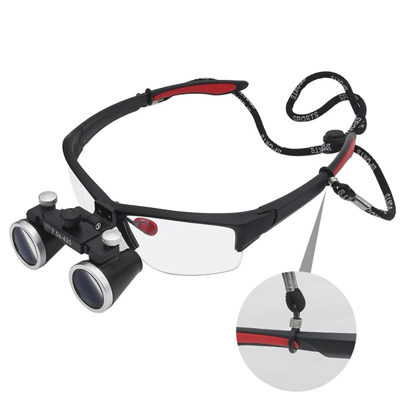 Dental Loupes Binocular Surgical Magnifier 2.5X 3.5X Ultra-Lightweight Optical Loupe 320-420mm Magnifying Glass for Dentist (3.5X-420), Black 3.5X-420