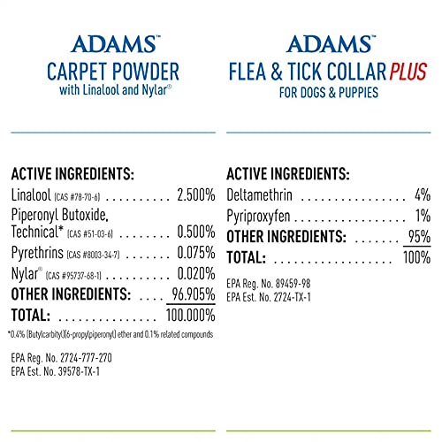 ADAMS Carpet Powder + Flea & Tick Dog Collar Collar Bundle
