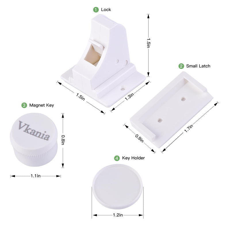 10 Pack Vkania Magnetic Cabinet Locks Baby Proofing - Baby Safety Latches for Drawers and Cabinets - Easy Installation No Drilling 10