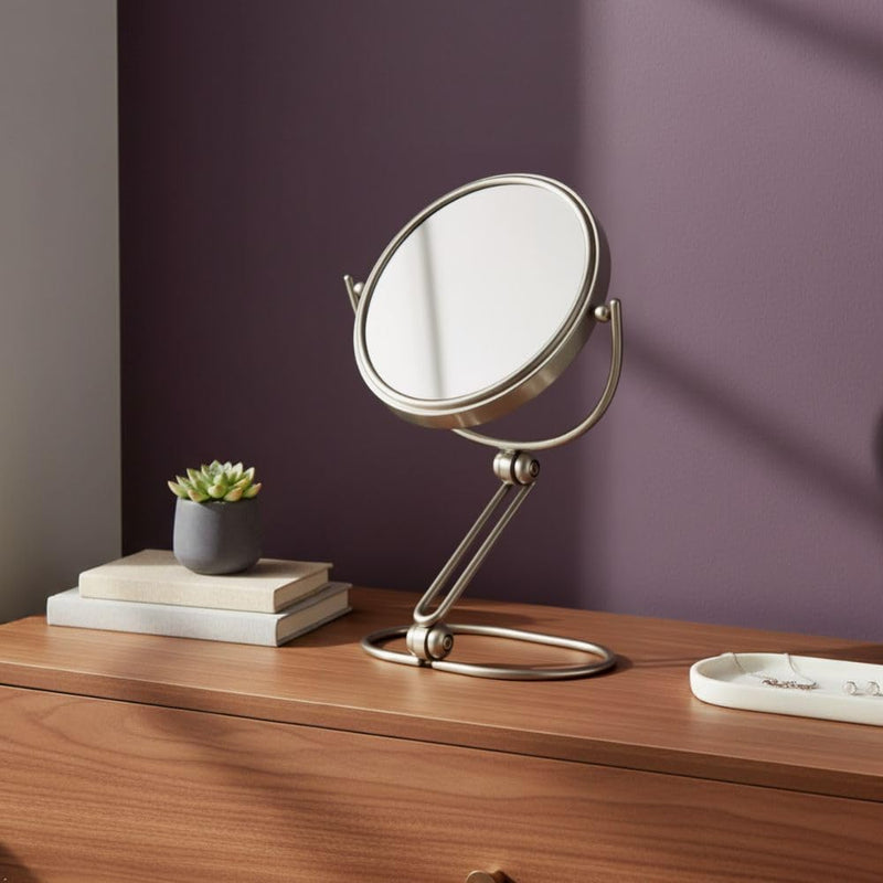 JERDON Compact Magnifying Mirror - Folding 5.5" Travel Mirror with 10X & 1X Magnification - Model MC450N 1"L x 5.8"W
