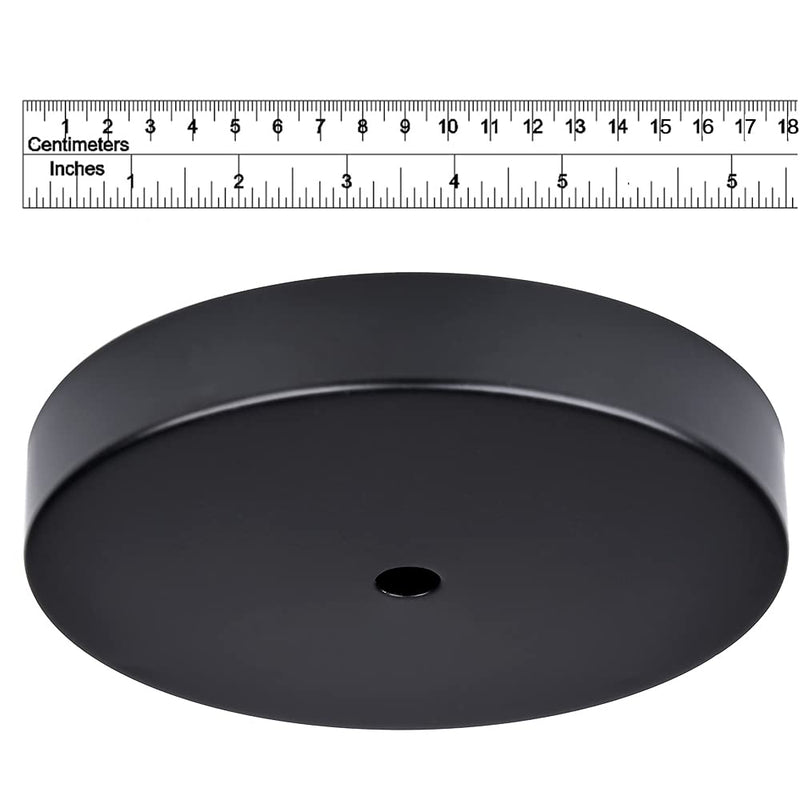Arturesthome Modern Rewind Ceiling Canopy Kit, Single Hole Ceiling Plate for Pendant Lights or Chandelier Fixture - Black 18cm