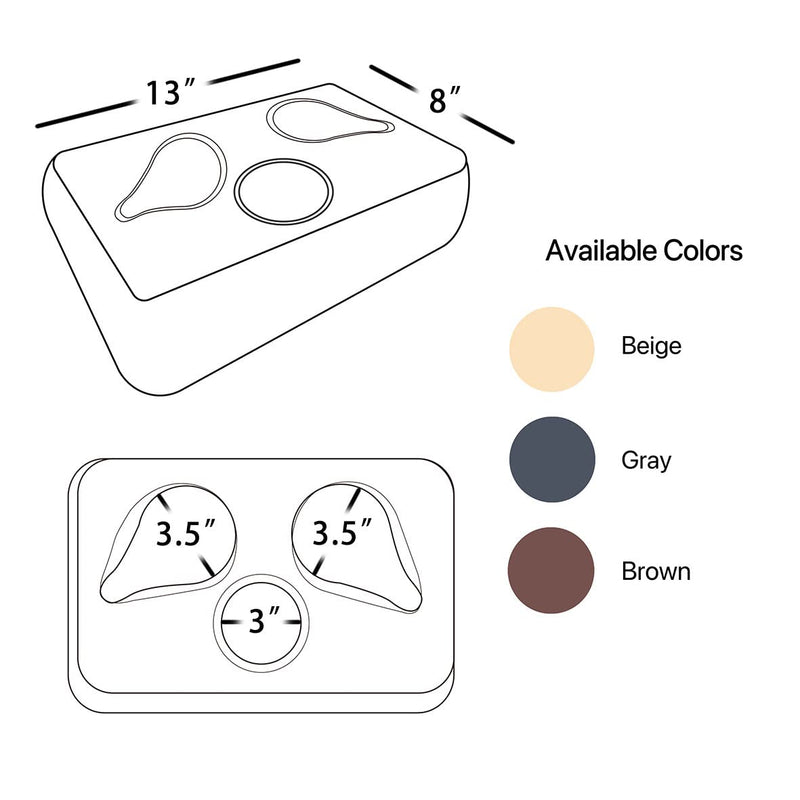 Couch Cup Holder Pillow, Couch Drinks Remotes Holder for Center of Couch, for Sofa, Bed, RV, Car (Gray) Gray