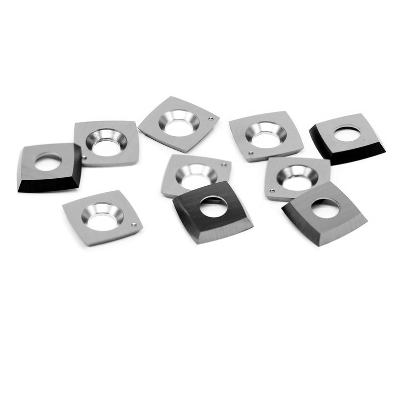 15mm Square Tungsten Carbide Replacement Cutter Inserts Knives 15 x 15 x 2.5mm-4 Edges with 2" Face Radius fit for Woodworking Helical Planer Head and CNC or DIY Wood Lathe Turning Rougher Tools 10pcs