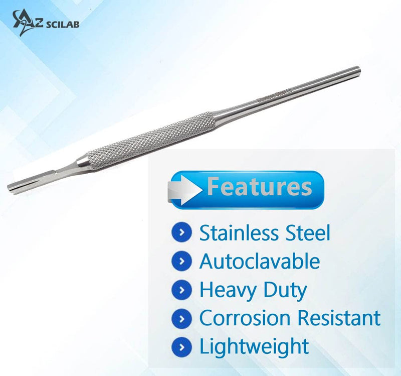 Premium Quality Round Scalpel Handle #3, Stainless Steel (Fits Size 9-16 Scalpel Blades)