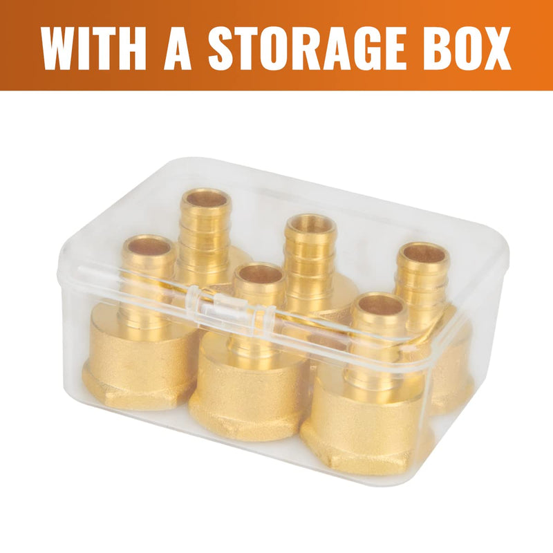 1/2" Pex Fittings, SUNGATOR 1/2 Pex Female Adapter, PEX 1/2" x 1/2" NPT Female Threaded Adapter, 1/2" Pex to 1/2" Female NPT, No Lead Brass 1/2" Pex Fittiings Set, ASTM F1807(6 Pack) 1/2 ", 6 Pack - NewNest Australia