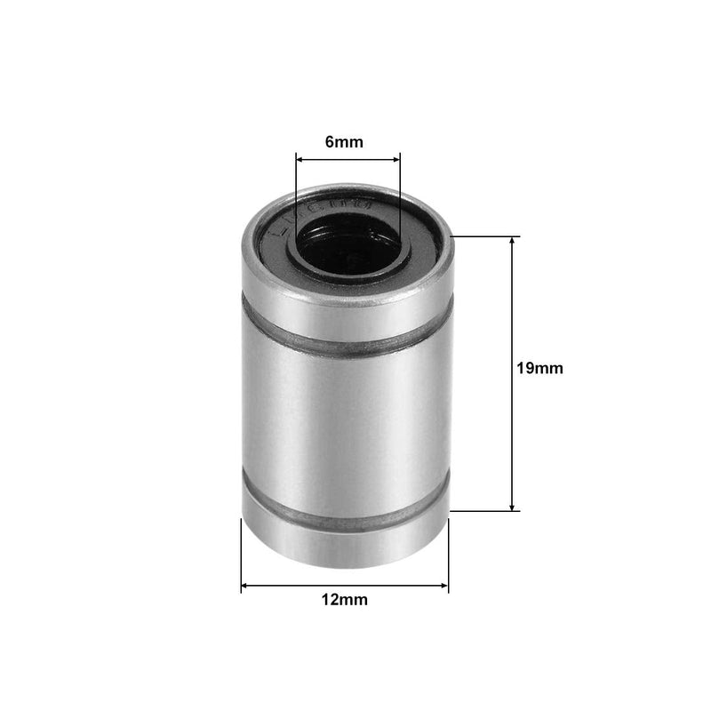 uxcell LM6UU Linear Ball Bearings 6mm Bore 12mm OD 19mm Length for CNC Machine 3D Printer 4pcs