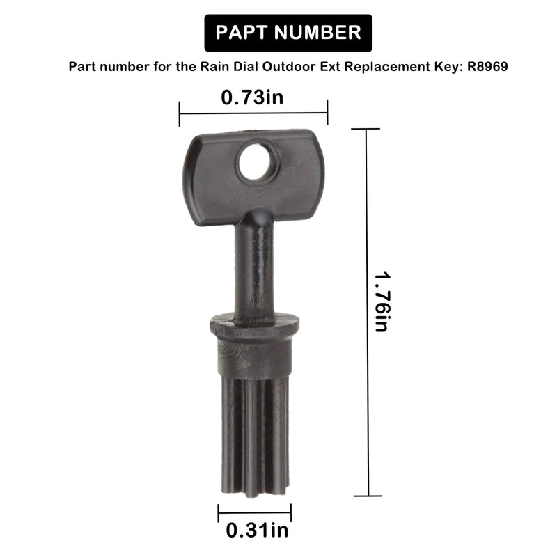 R8969 Rain Dial Outdoor Replacement Key, External Controller Key for Irritrol， Richdel and Hardie Controller Sprinkler Irrigation Boxes （2 Pack ）