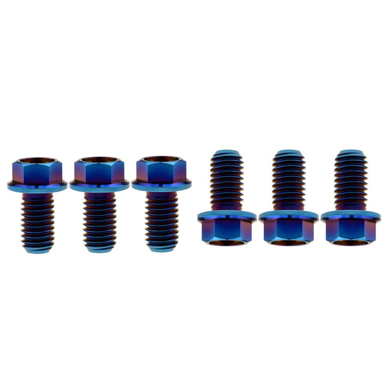 Titanium Bolt M8x15 20 25 30 35 40 45 50 55 60 65mm Small Flange Hex Head Screws for Motorcycles Parts Pitch 1.25mm Pack of 6 (M8x15mm, Burned Blue) M8x15mm