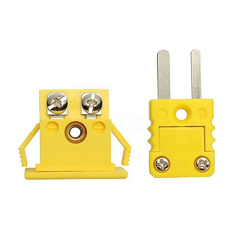 2Set K-Type Panel Mount Thermocouple Miniature Socket and Plug Connector(Yellow) Set of 2 K-Type Thermocouple