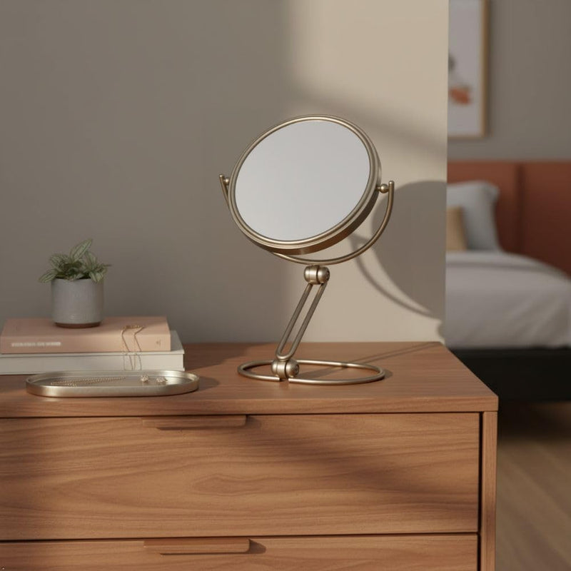 JERDON Compact Magnifying Mirror - Folding 5.5" Travel Mirror with 10X & 1X Magnification - Model MC450N 1"L x 5.8"W