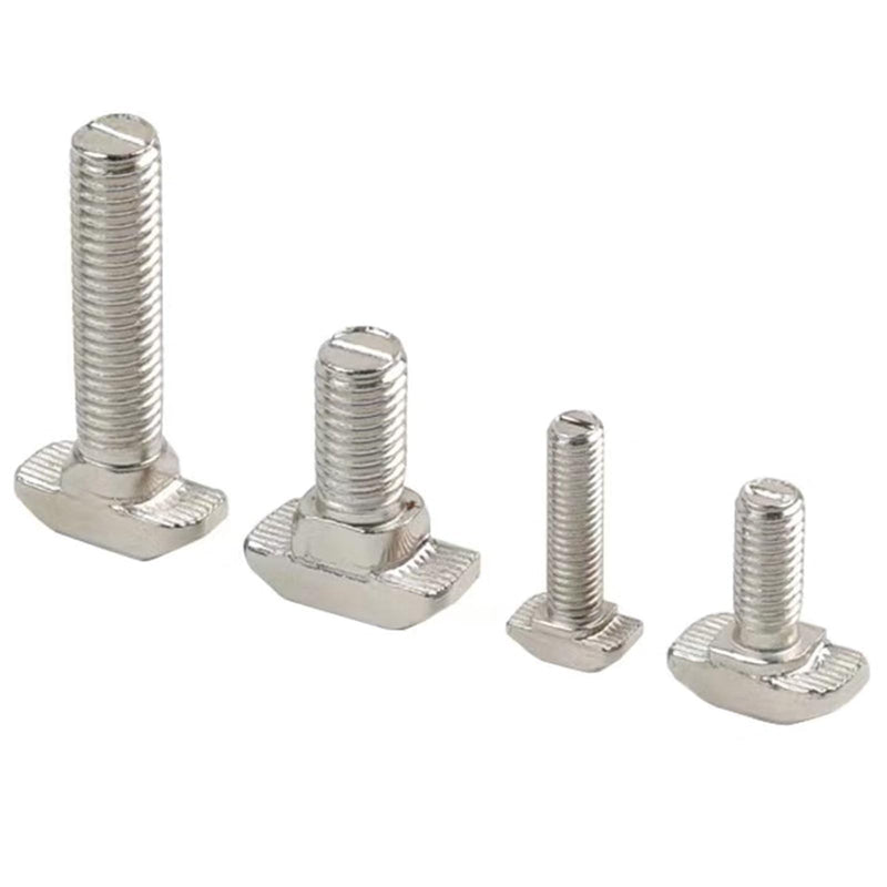 M6 x 16mm Metric Thread T Slot,Drop-in Stud Sliding T-Bolt,Hammer Head Bolt,T Screw Stud for 3030 Series Standard 8mm T-Slot Aluminum Extrusion Profile,Carbon Steel Nickel Plated (30-Series,10 Pcs) 30-M6x16mm（10 Pcs）