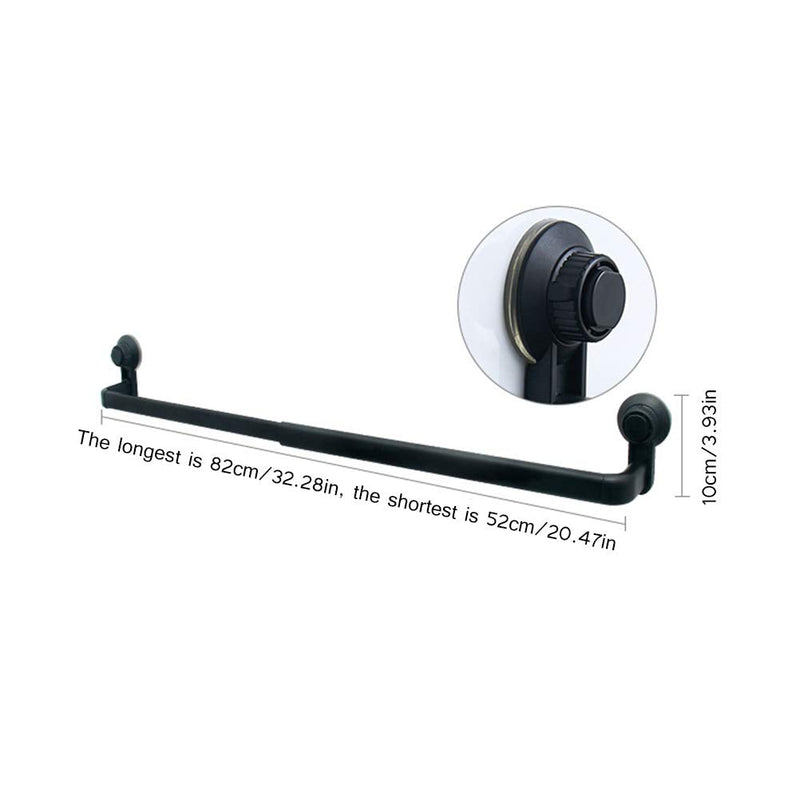 Wall Towel Bar, Modern Retractable Suction Mounted Holder for Bathroom Kitchen ABS White Adjustable 20.5 to 32.3 Inch No Drill Single Bar 1 Pack