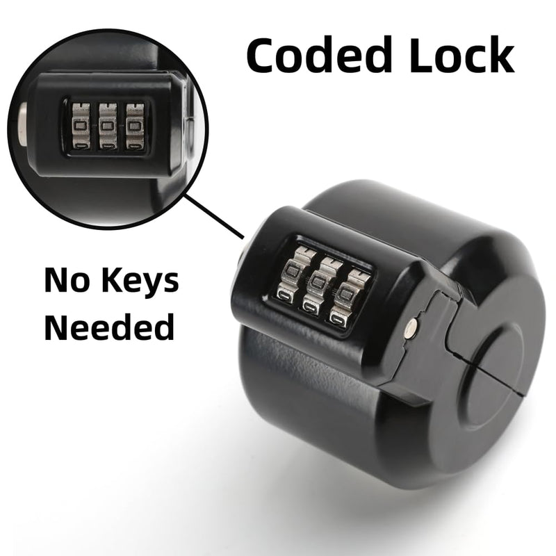 Door Knob Lockout Device Cover to Disable Doorknob/Faucet/Water Valve Hose Lock Door Handle Temporary Lock for Bedroom Door from Outside Handle Without Drilling (2, Black) 2