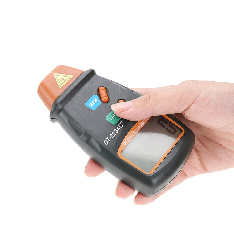 Digital Tachometer, Tachometer RPM Tester, Handheld Digital Photo Tachometer Non- Tach Meter Range 2.5RPM-99,999RPM LCD Display Motor Speed Meter with 3 Reflective Tape