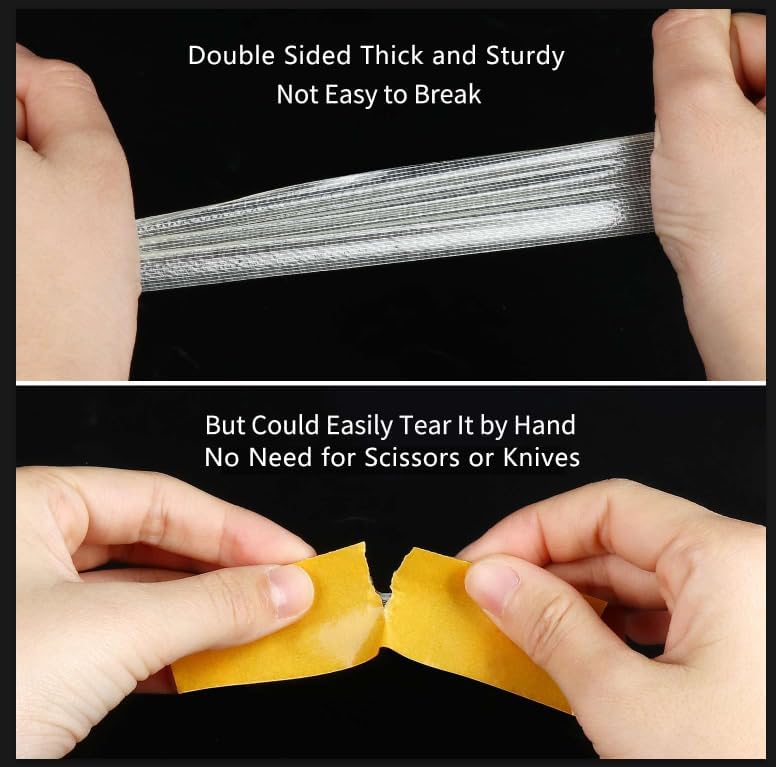 2Pack Double Sided Fabric Tape Heavy Duty, 0.79" x 164FT (328FT Total) Extra Large High Tack Sticky Cloth Mounting Tape, Strong 2 Sided Wall Adhesive Strips for Crafts, Rugs, All Purpose 2 Pack, Each 0.79" x 164FT