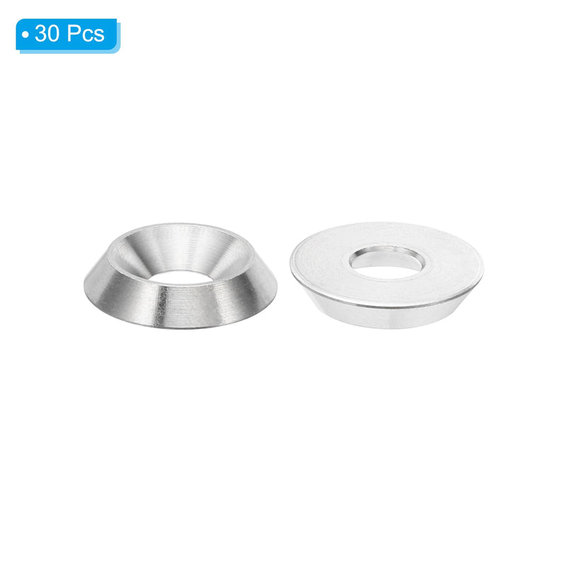 PATIKIL M6 Finish Countersunk Washer, 30pcs 18mm Dia. 3.5mm Tall Solid 304 Stainless Steel CNC Finish Cup Washer Screw Head Gasket for Industrial Construction M6 x 18mm x 3.5mm 30
