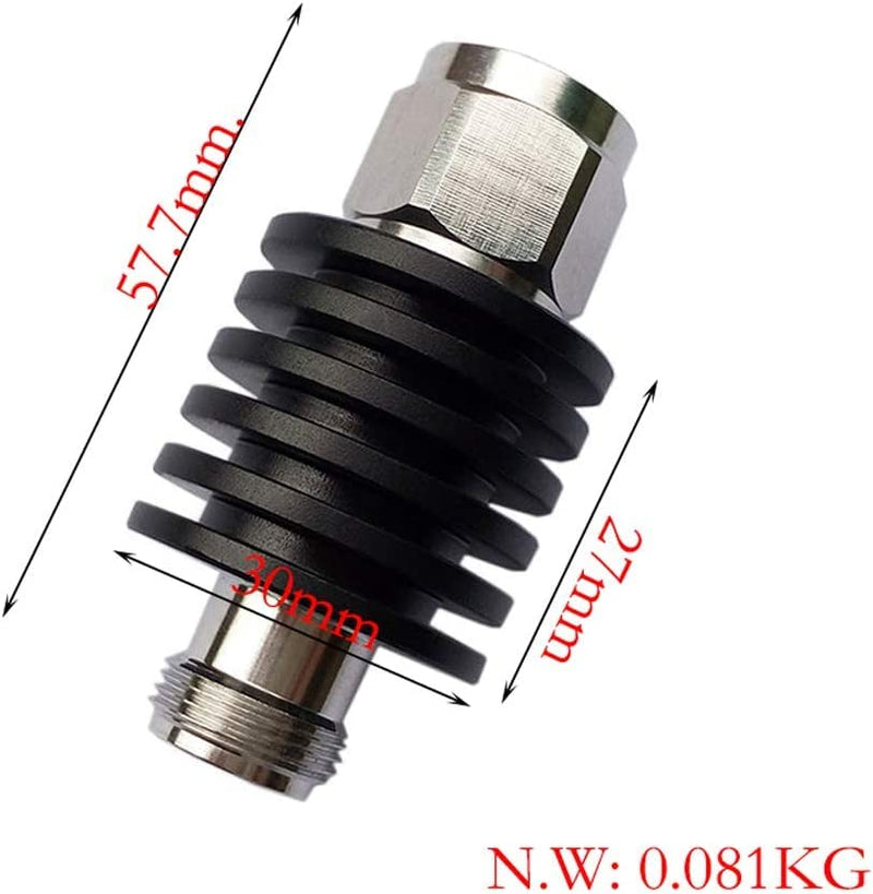 6DB 10W N Attenuator, 10 Watt 50 Ohm Attenuator DC to 3Ghz ， Fixed Attenuator (6DB) 6DB