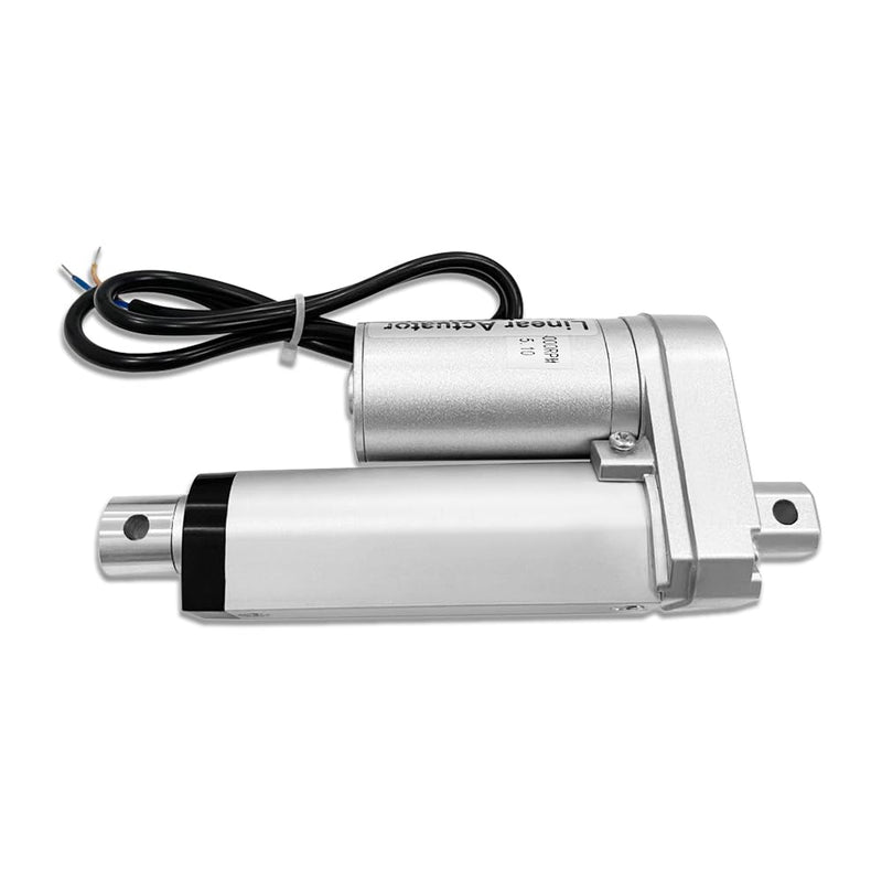 2" Inch (50mm) Stroke 12V Electric Linear Actuator 225lbs (1000N) Load Capacity 10mm/s IP55 Waterproof Silver Aluminum 2" 1