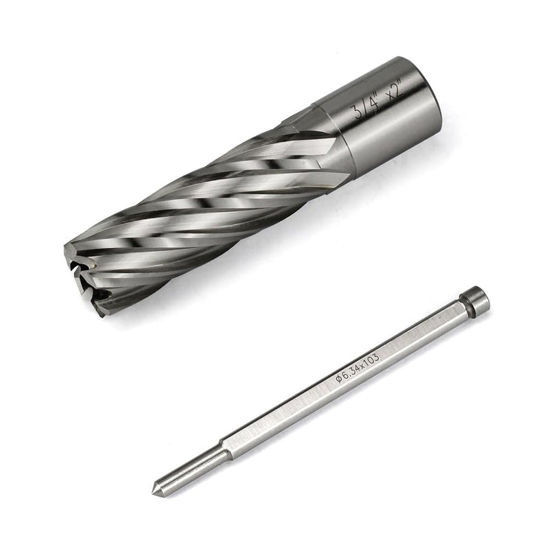 Annular Cutter 3/4 Inch Weldon Shank 3/4 Cutting Diameter 2 Cutting Depth Slugger Bits HSS Kit for Magnetic Drill Press