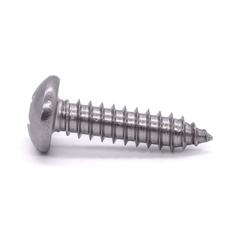 #8 x 1/2" Pan Head Sheet Metal Screw, 304 Stainless Steel 18-8, Phillips Drive Self Tapping Screw, Round Head Wood Screw, Bright Finish, Full Thread, Pack of 100 #8 x 1/2"