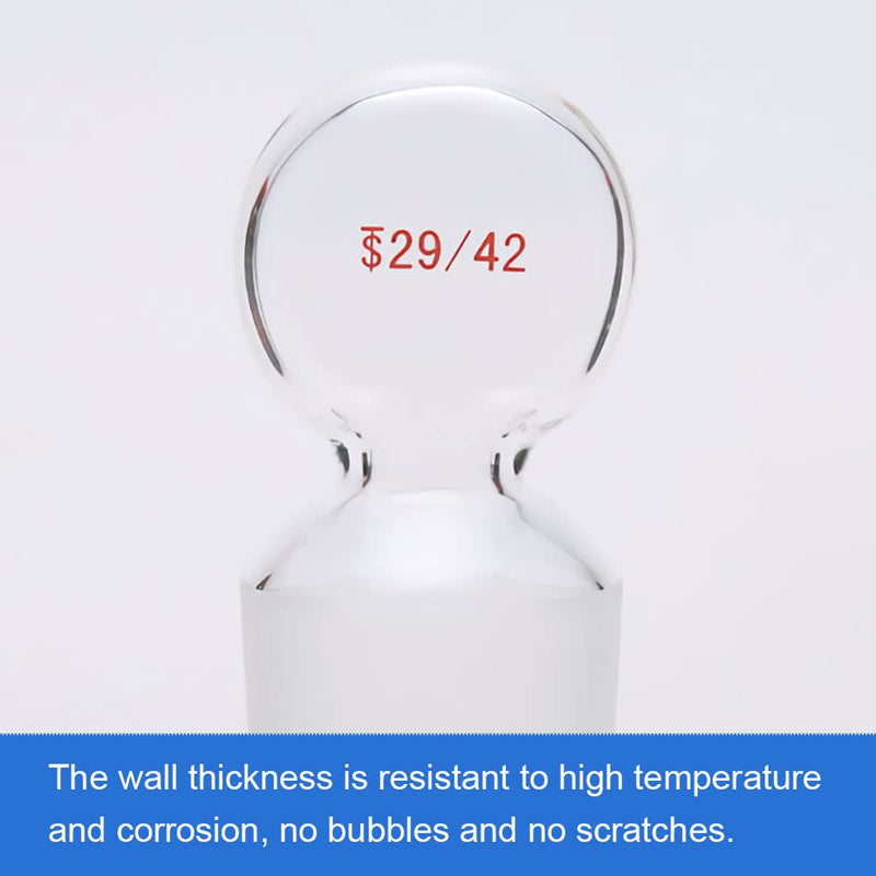 Glass Stopper Penny Head Glass Hollow Stopper for 29/42 Outer Joint, Borosilicate Glass, with Closed Bottom (5 Pcs)