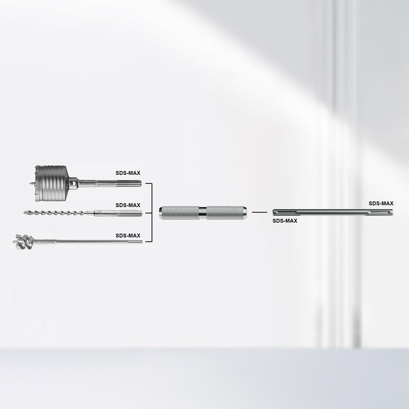 7.56 Inches Long SDS Max to SDS Max Adapter, for Rotary Hammer Adapted Tools, Extension Shaft, Drill Bit, Hole Saw