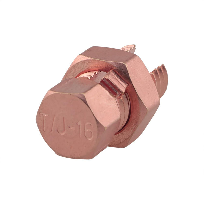 4PCS Split Bolt Connector Copper Grounding Clamps Superior Strength Split Bolt Connector for Completing Ground Bonding to Bare Wires TJ-16