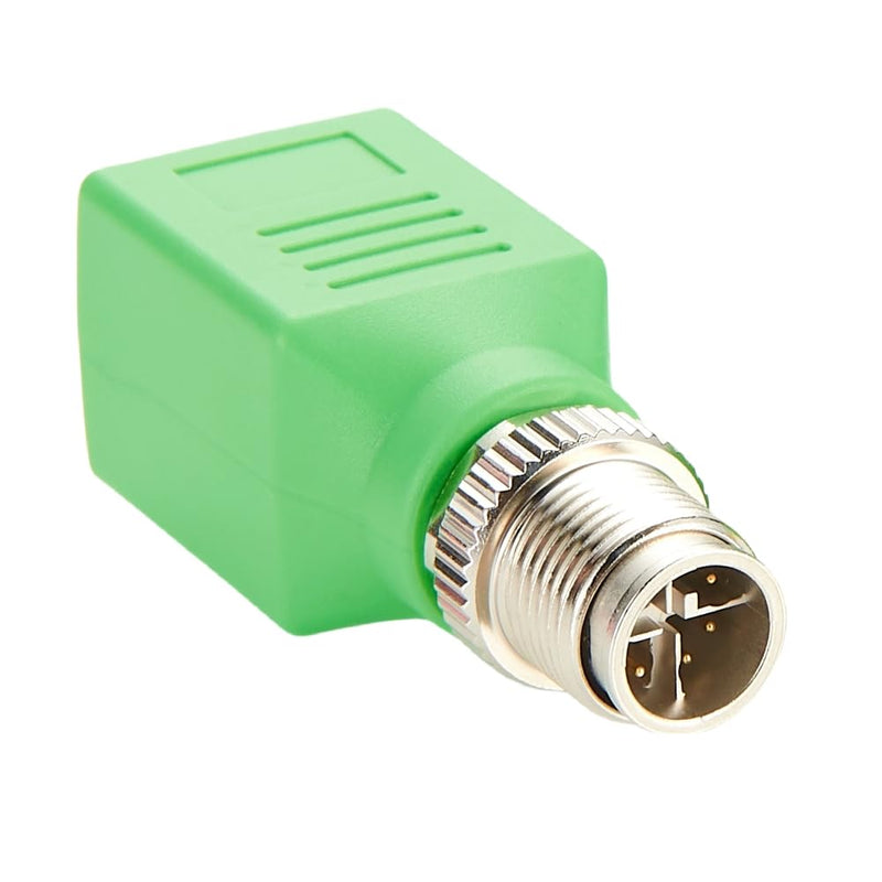 M12 X-Coded 8 Pin to RJ45 Adapter Cat6 Industrial Ethernet Shielded Connector IP67 Waterproof RJ45 to M12 Bulkhead Jack for Industrial Camera GigE Vision PoE Sensor