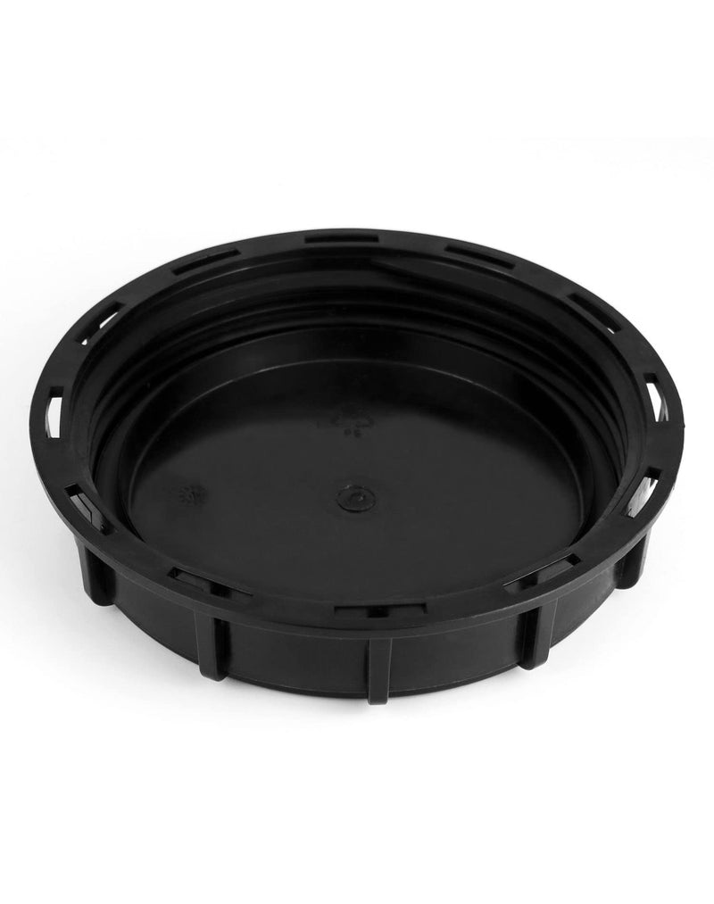 QWORK 6" Solid Cap W/Gasket for IBC Tote, IBC Tote Water Tank Cover, 2 Pack Leak-Proof Design Plastic IBC Tank Adapter Storage Cap for Chemical Food and Industrial Storage, Black
