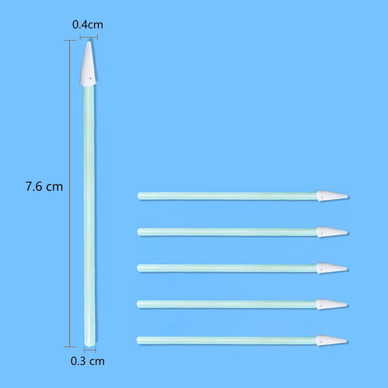 500-Pack 1.25mm Fiber Cleaning Swabs, Pointed Tip for LC/MU Connectors | Lint-free, for camera sensors, PCB, precision electronics cleaning 500