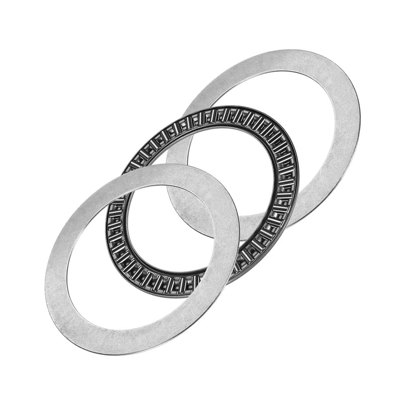 uxcell AXK75100 Needle Roller Thrust Bearings with 2 Washers, 75mm Inner Diameter, 100mm OD 4mm Width Chrome Steel 75x100x4mm