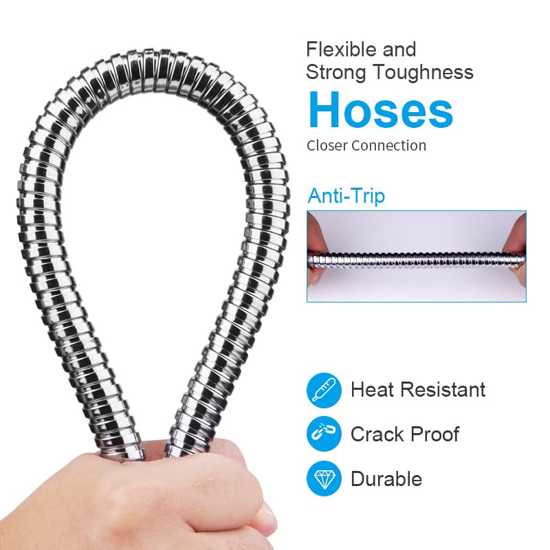 Shower Hose Extra Long 96 inches Shower Head Hose Replacement Stainless Steel Handheld Shower Hose Flexible and Durable with Brass Insert and Nut Chrome 96inches