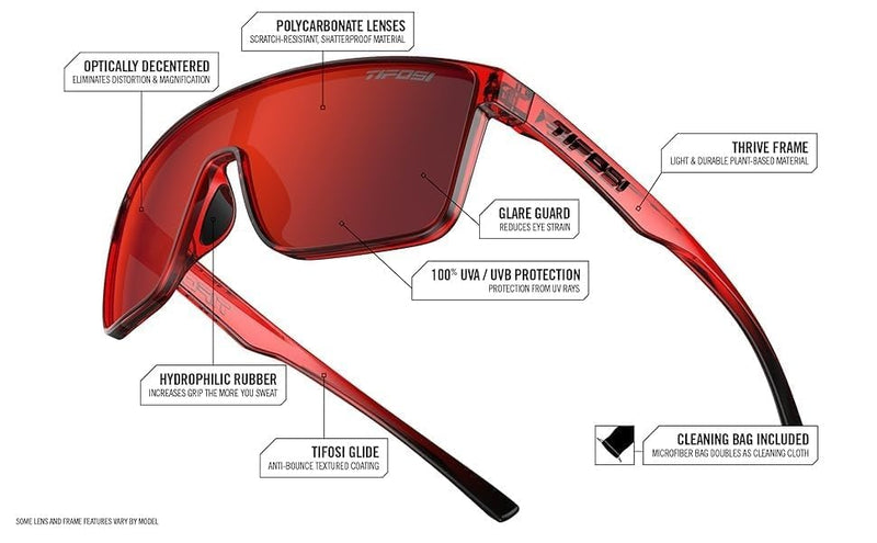 Tifosi Sanctum Sunglasses, Ideal For Cycling, Golf, Hiking, Running, Tennis & Pickleball, Lifestyle Satin Clear (Clear Lens)