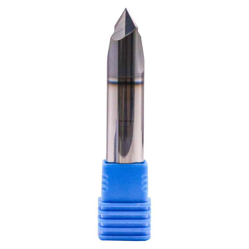 2 Flute 90° Solid Carbide Chamfer End Mill Set(1Pc, 1/2"), AlTiN Coated | 90° Chamfer Angle, 1/2" Shank 3" OAL, Single End, V Groove Router Bit, for Milling Alloy Steel, Carbon Steel, Cast Iron 1/2 in