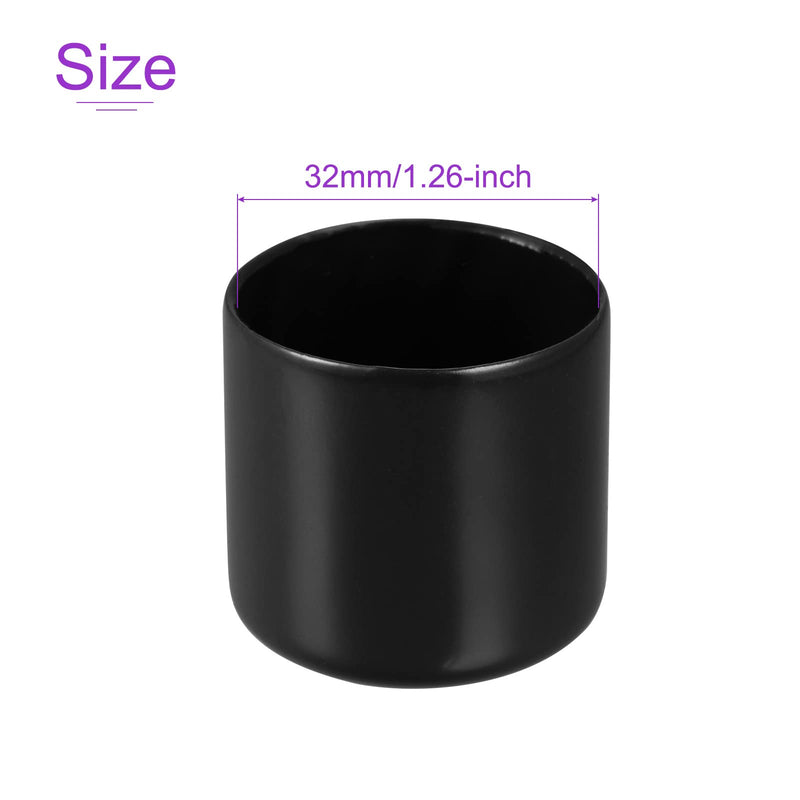 DMiotech 10 Pack 1 1/4" ID Black Screw Thread Protectors Rubber End Caps Bolt Covers for Screw Bolt Furniture Pipe 1 1/4"