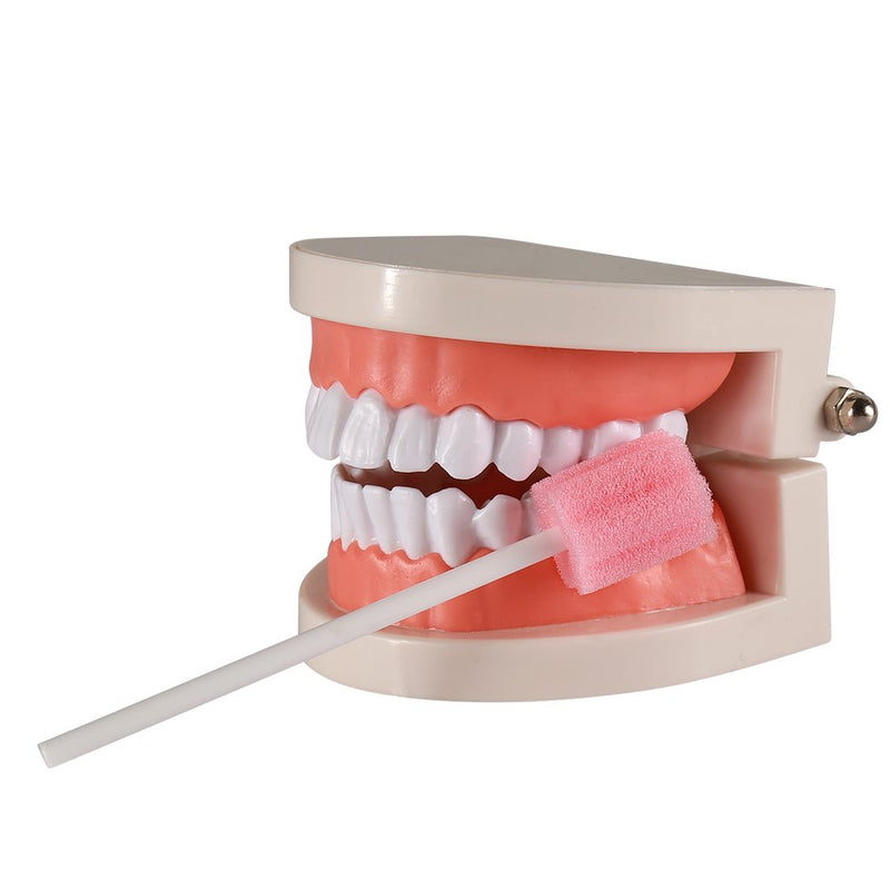 50 Disposable Oral Care Swabs, Sponge Dental Swabsticks Unflavored Sterile(Pink） Plum Pink