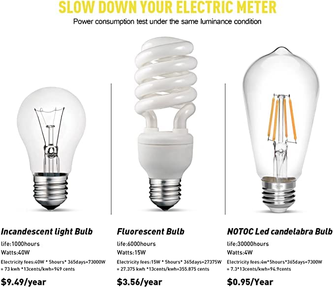 NOTOC Vintage Edison Bulb 4W,Equivalent 40W Incandescent,ST18 Antique LED Filament Bulbs,Non Dimmable 2700K Warm White,E26 Led Bulb,Pack of 12 Warm White 2700k 12 Count (Pack of 1)