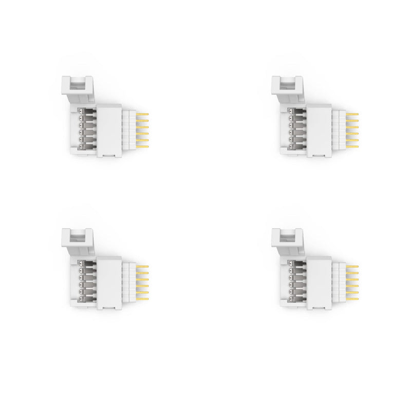 Litcessory 6-Pin to Cut-End Connector Compatible with Nanoleaf Essentials Lightstrips (4 Pack, White) 4 Pack