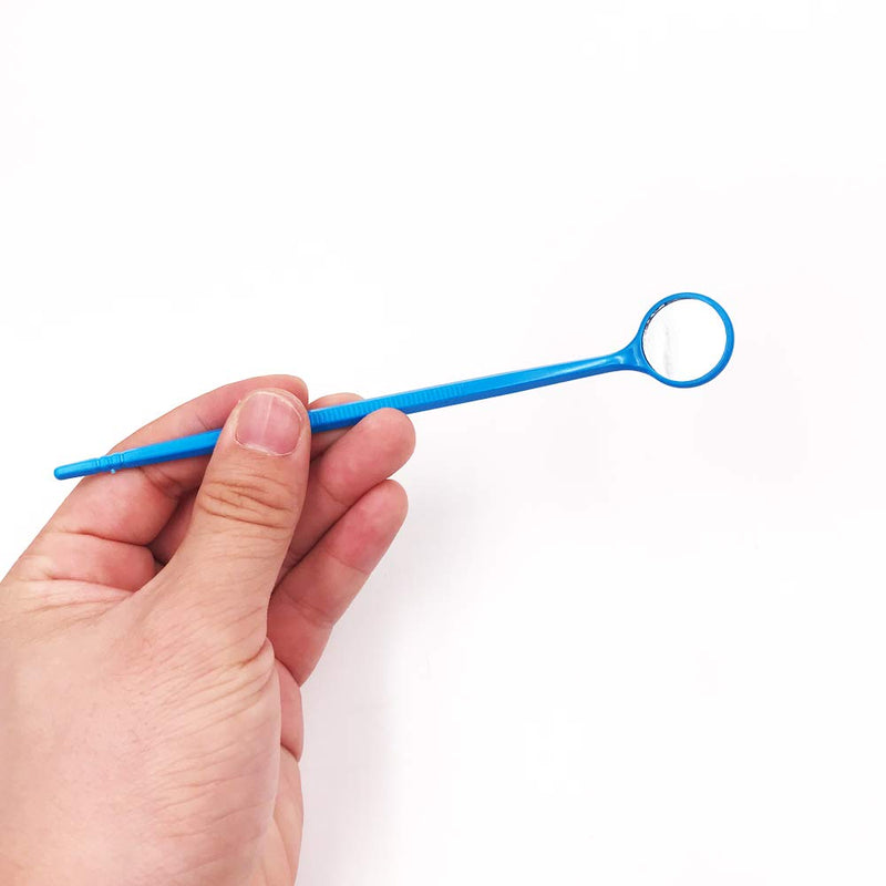 100pcs Disposable Dental Exam Mouth Mirrors Oral Dental Mirror Plastic Dental Instrument (Blue) Blue