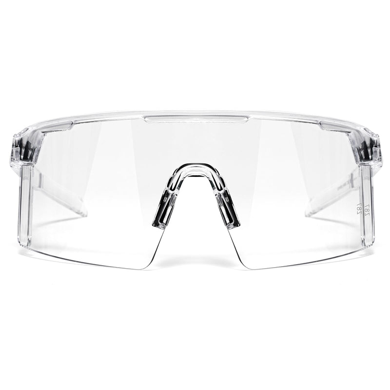 WISTON XL Z87 Sunglasses for Big Wide Heads Men Women,TR90 Ultralight UV400 Protection Sun Glasses Z8224 Clear -Non Polarized