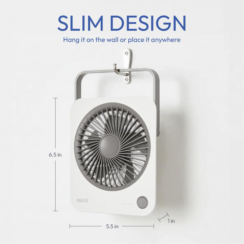 Small Desk Fan, Rechargeable Quiet Mini Personal Fan, 180° Foldable & Cordless Design, Ultra Thin & Portable, 4 Speeds, Long Battery Life, Travel Essential for Office, Home, Bedroom (Khaki) Khaki